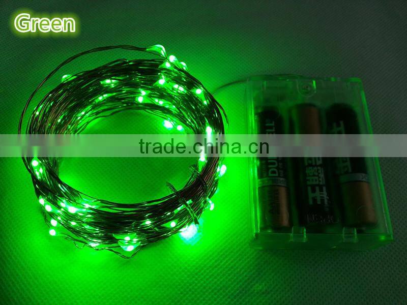 3AA Battery Operated 10M 100 leds Copper wire string lights 33FT Christmas light