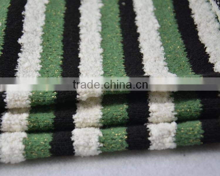 Jiufan Textile Striped Acrylic Polyester Knit Fabric Fancy Fabric with Spandex