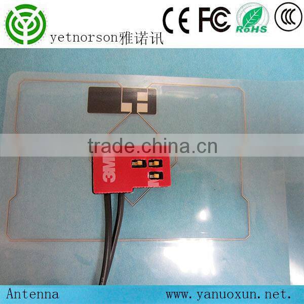 Film antenna L-type one-segment full-segment corresponding high sensitivity general-purpose yellow&green car film antenna