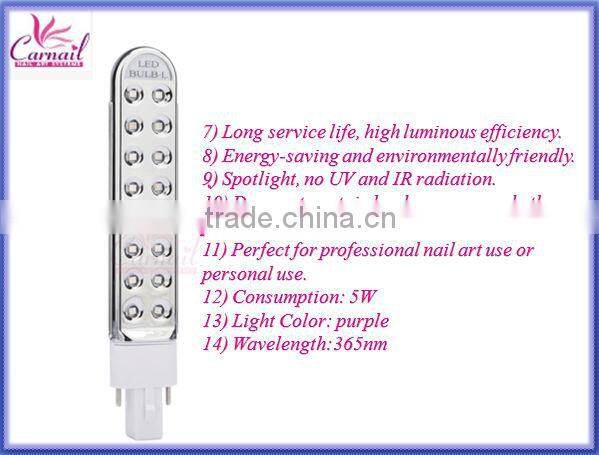 Energy-saving 5W LED Gel Bulb for LED UV Nail Dryer