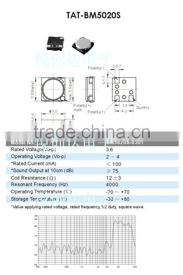 90db 3V small smd buzzers supplier