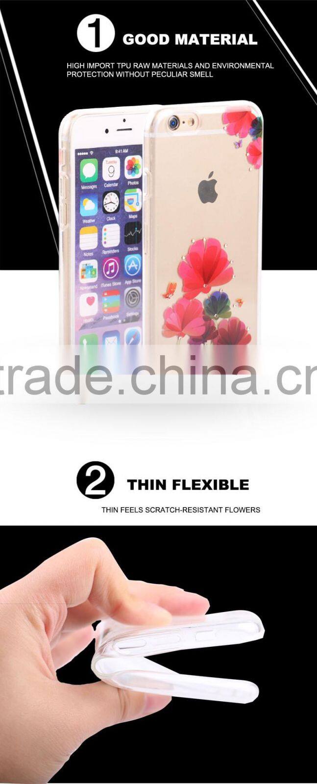 2016 fashion Luxury phone case with diamond for iPhone6 6s mobile phone cove cases