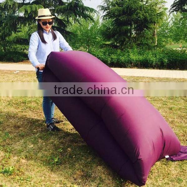 2017 promotional gift items fabric material and living room furniture inflatable lazybag banana sleeping bag