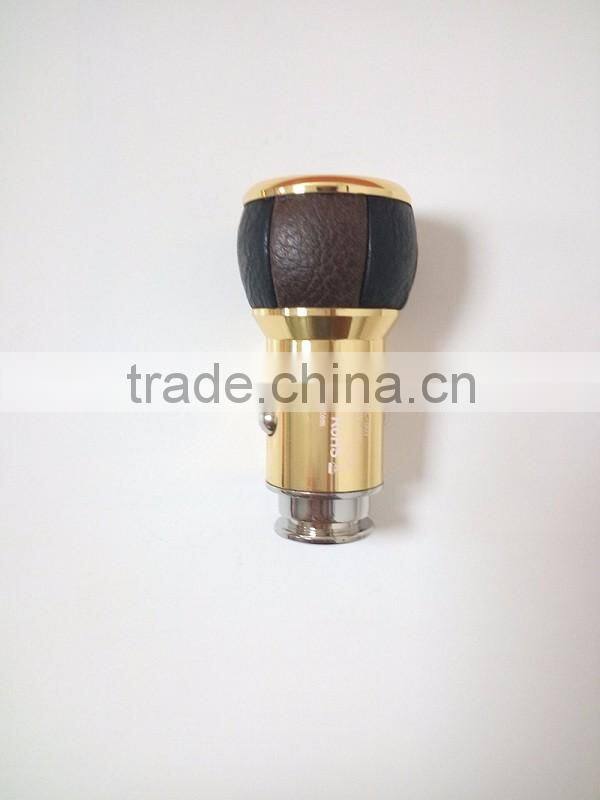 2016 new items leather usb car charger 12v 2a output usb car charger for xiaomi