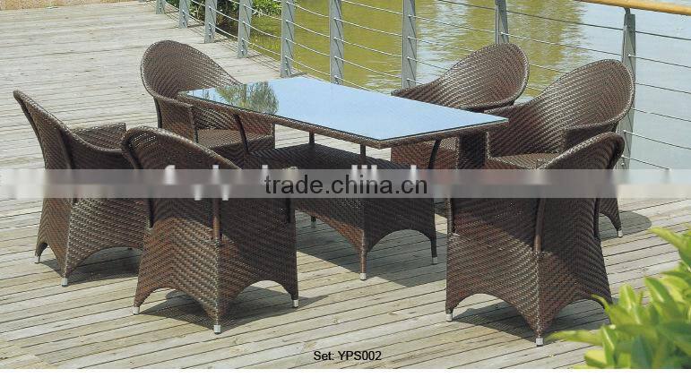 Wicker dining outdoor tables chairs coffee bar set YPS005