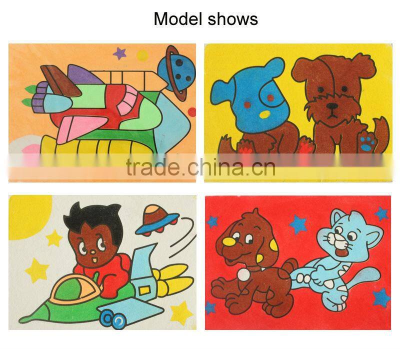 Accept OEM diy painting for kids, sand art kit, cartoon model sand art