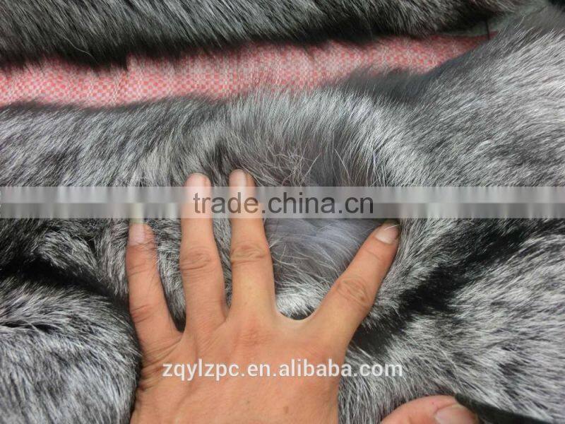 Natural color fur pelt real Silver Fox