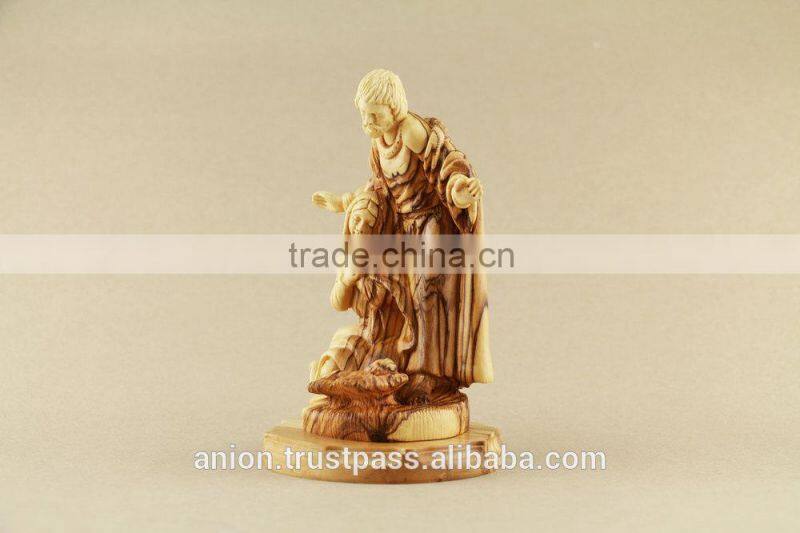 Christmas Composition Olive Wood Carved Holy Family