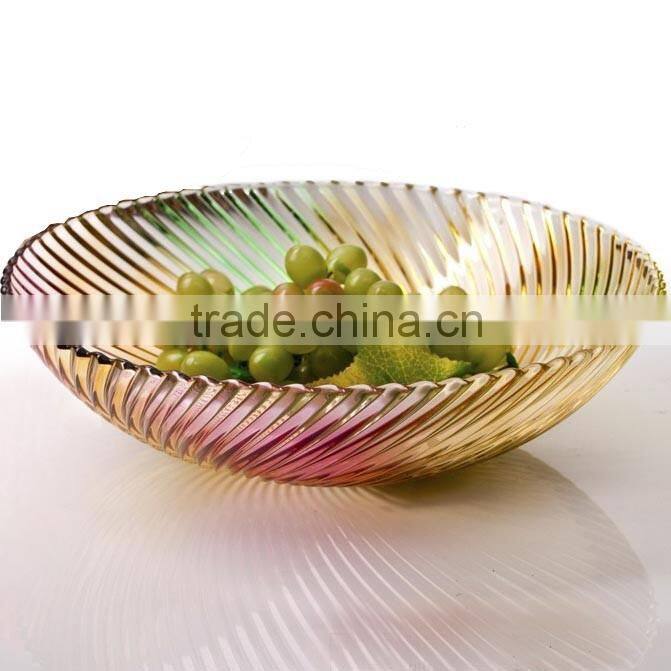 antique fancy colored big decorative round glass fruit bowls