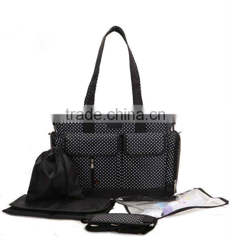 China wholesale pink and green color Oxford practicability nontoxic baby crib diaper bag