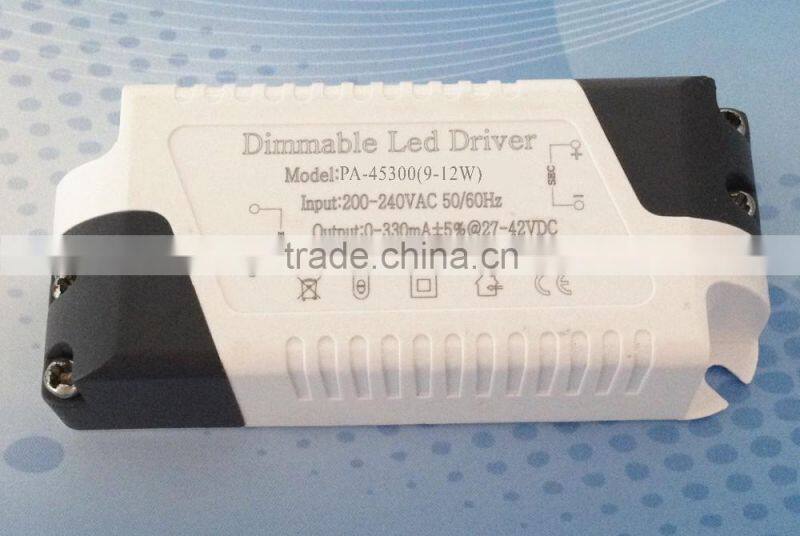Dimmable Constant current LED driver for 300mA 12W