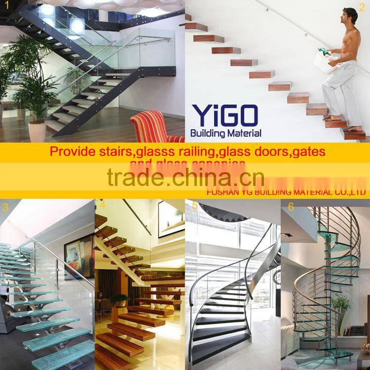 Fashion Stair Railing / Tempered Glass Stair Treads
