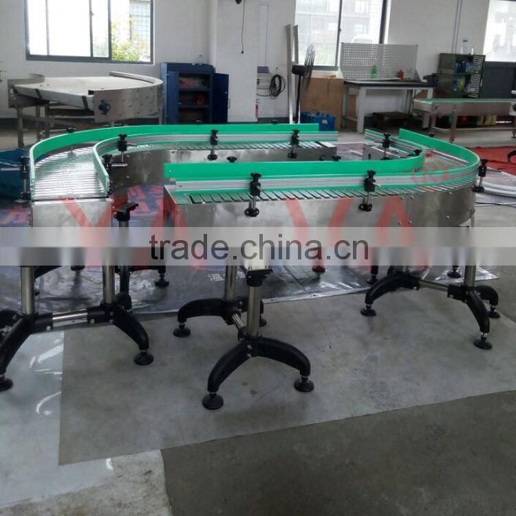 glass bottle sideflexing curve stainless chain conveyor