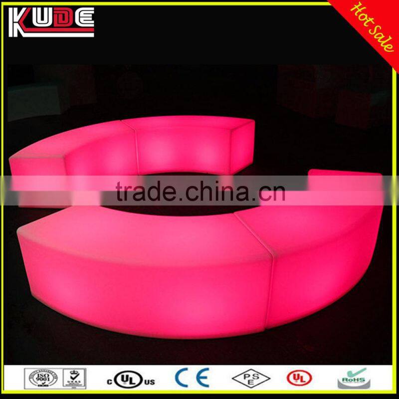 Popular Stylish LED plastic snake bench chair & garden furniture