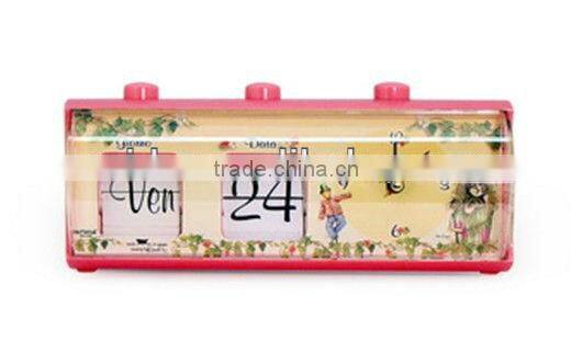 2013 new products platic desk/table alarm clock with calendar for promotion
