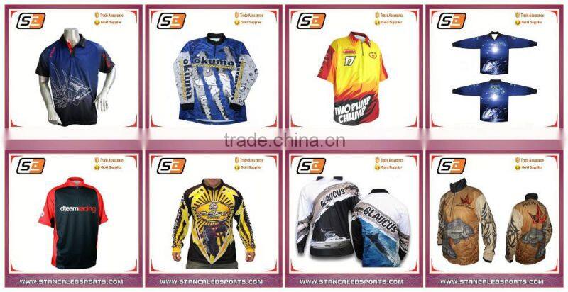 Stan Caleb high quality cheap low MOQ quick dry custom sublimation printed fishing jersey