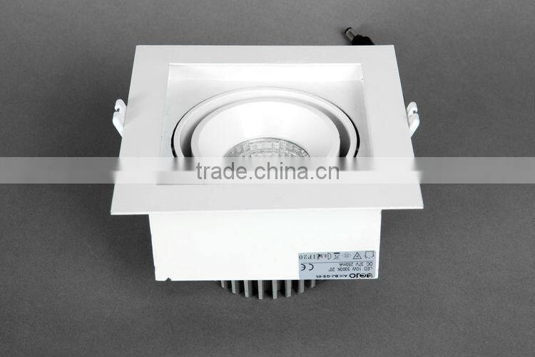White and black aluminum lamp body 10w recessed cob led grille light