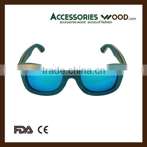 Maple wood layered sunglasses hot selling skateboard sunglasses
