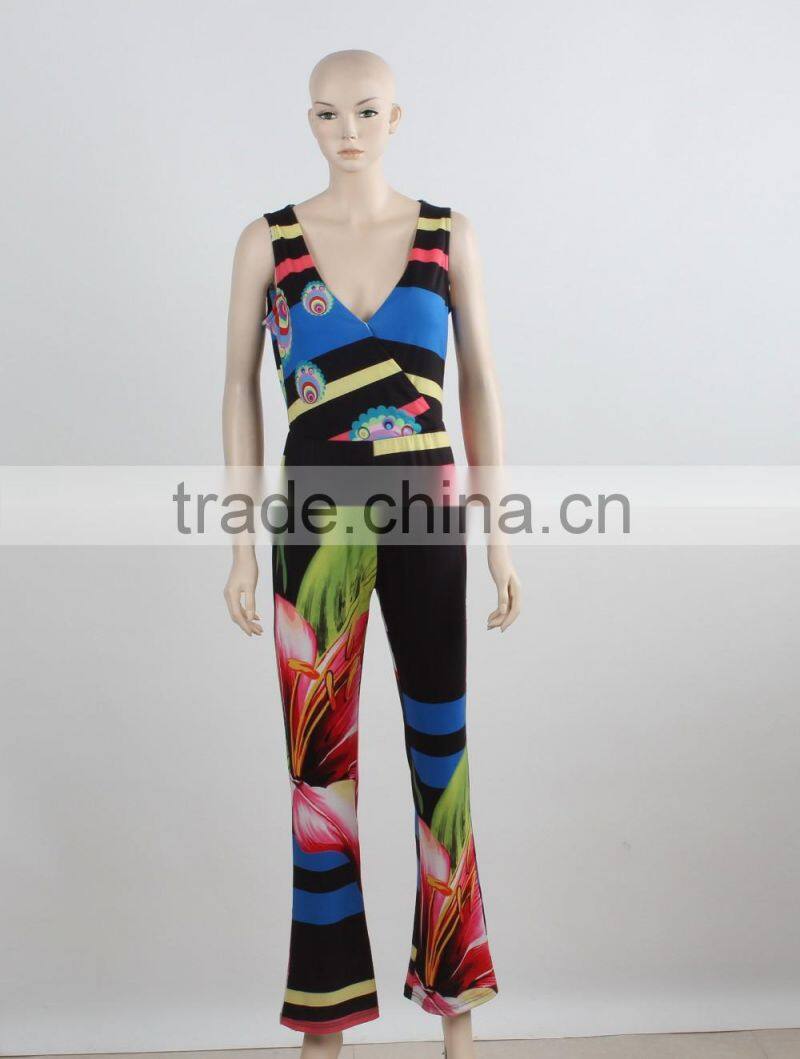 OEM custom women jumpsuit summer swimming wear sexy jumpsuit long manufacture