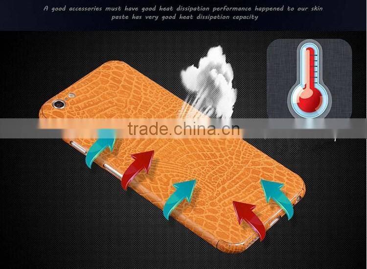 2016 new coming crocodile leather skin for iphone 6s plus, for iphone 6 plus sticker decal skin cover with leather material