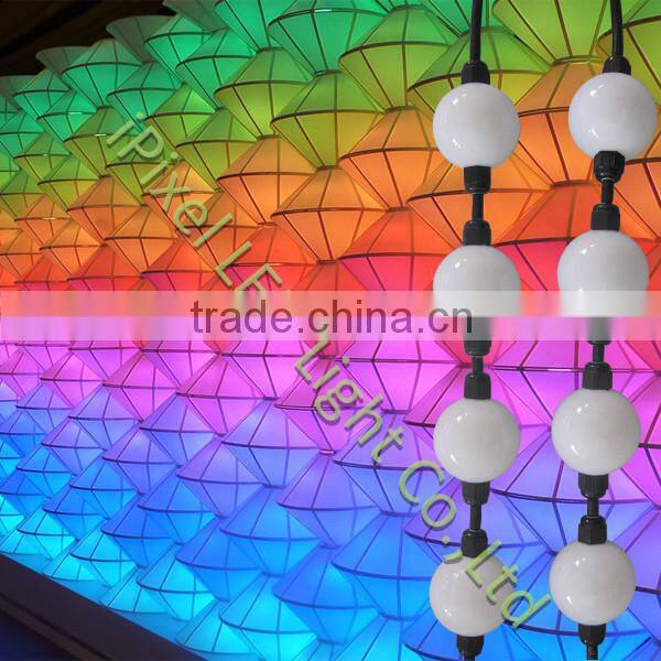 iPixel LED 50mm high lumen ws2801rgb led pixel round ball string in holiday lighting