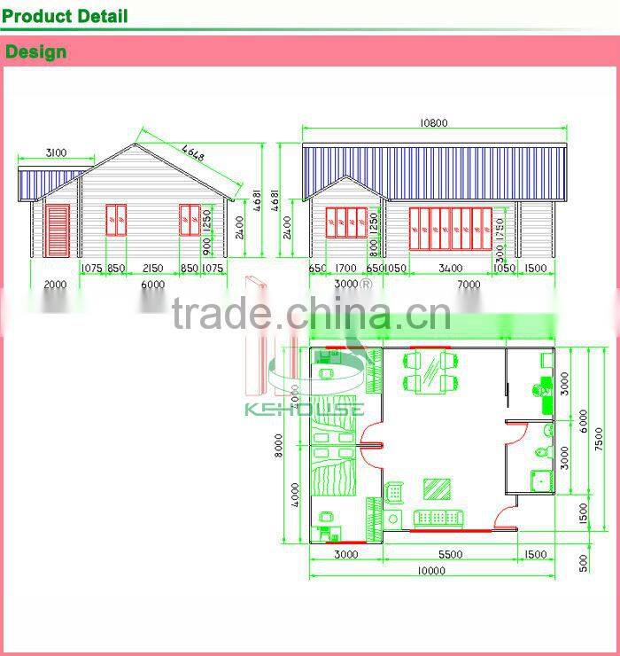 China ISO certification economic modern prefab villa popular in Africa,South American market