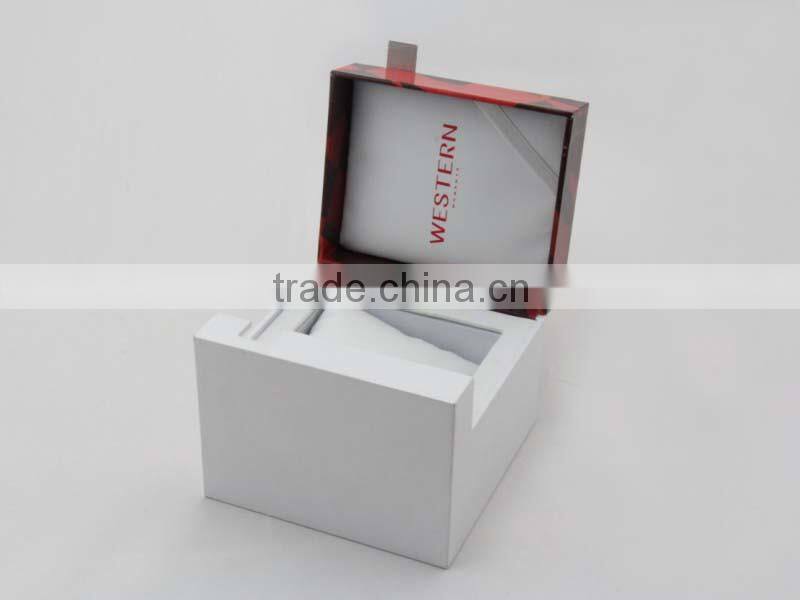 Unique custom watch box packaing with metal plate Logo