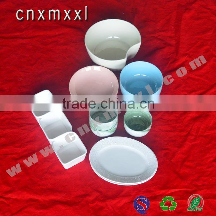 colored ceramic tableware