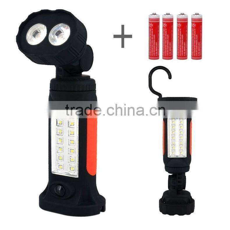 Multi functional Rotatable SMD 14LED+2LED Working Lamp Stand Work light Magnetic With Folding Hook