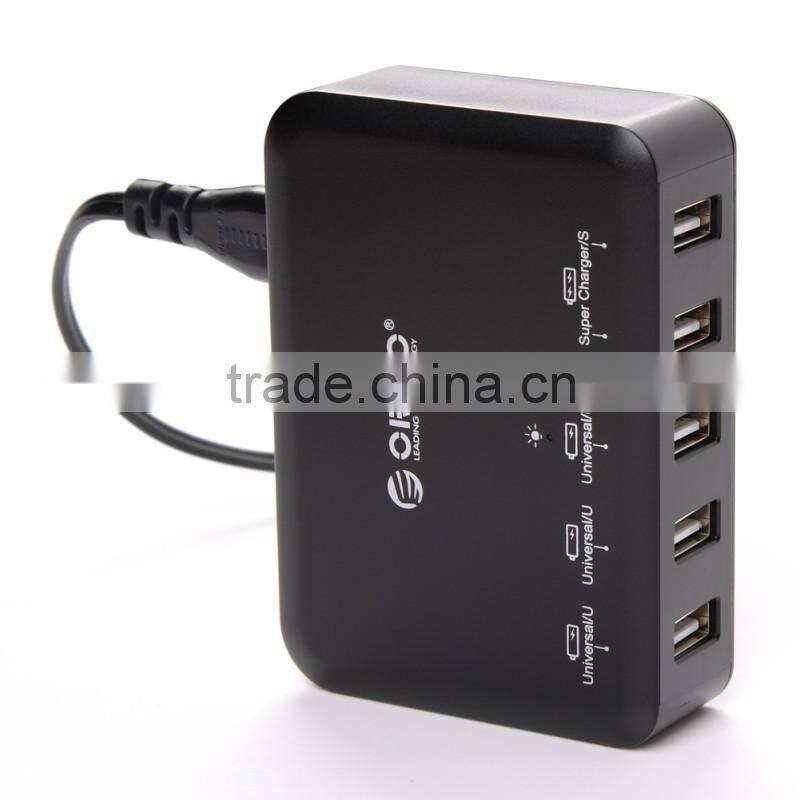 DCAP-5S 50W/5V 10A 5 port turbo usb charger smart 5 port usb charger