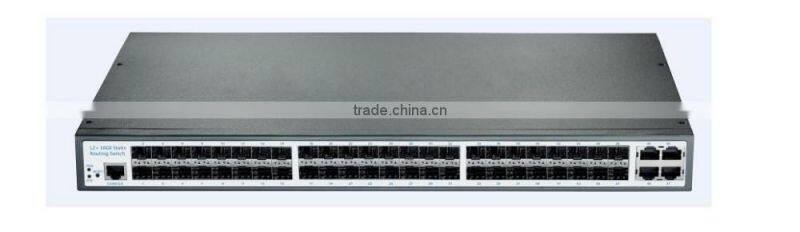 48 port giga fiber switch with max 4*10G uplink SFP+ ports L2 management