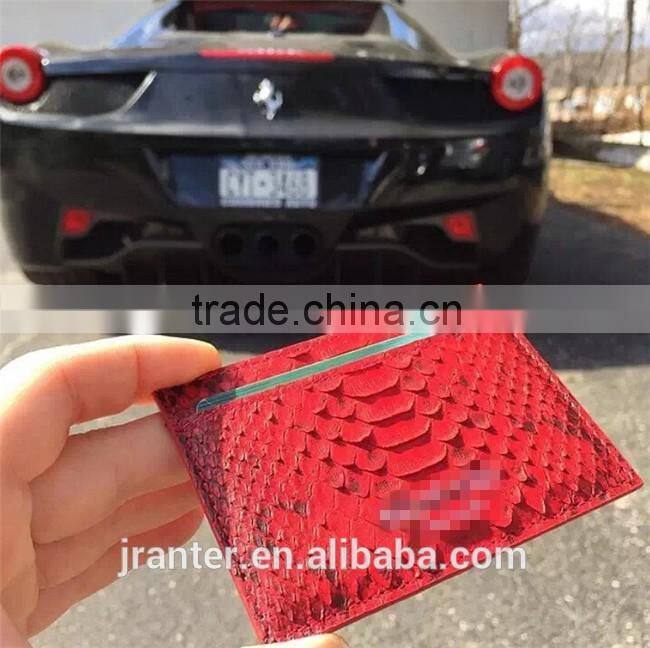 Luxury custom credit card holder wholesale python leather business card holder