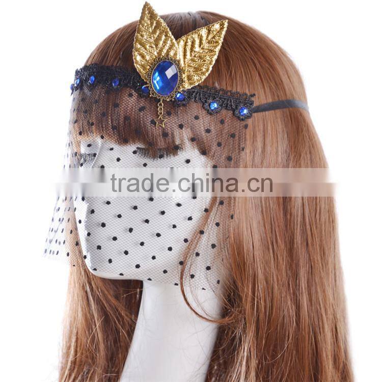 MYLOVE gold leaf lace mask handmade women accessory fashion mask ML5063