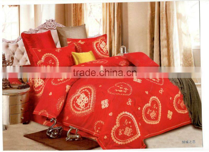 100% cotton fresh peach bed spread fabric for wedding 32*32 133*72 98"