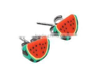 2016 hot sale 316L surgical stainless steel ear studs Fruits wholesale body piercing jewelry