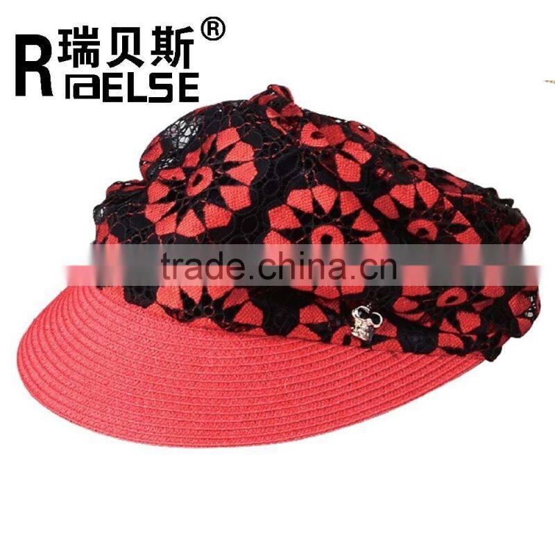 fashion girl wide brim hat sun visor hat cheap paper straw hat