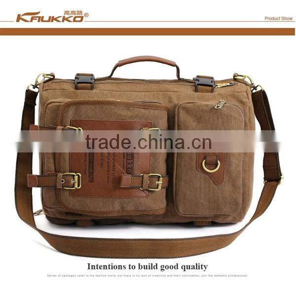 Kaukko wholesale canvas brown travel duffel bag for sale FH05