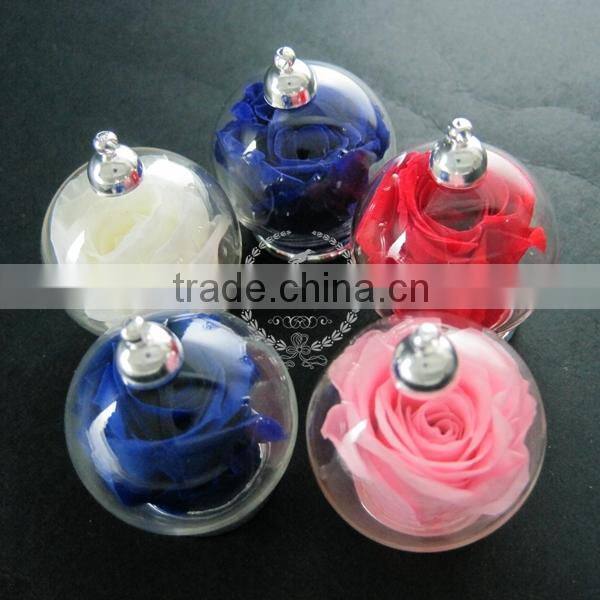 30mm round silver plated glass bottle dome with red,white,pink,blue,purple rose dry flower DIY charm supplies 1820269