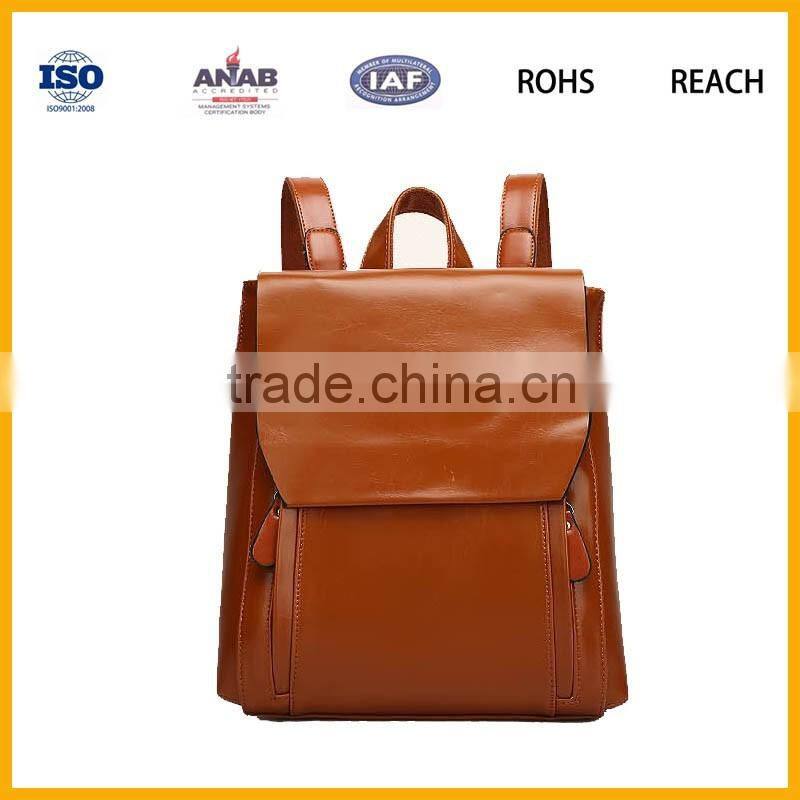 2016 wholesale fashion custom women high school leather bag backpack