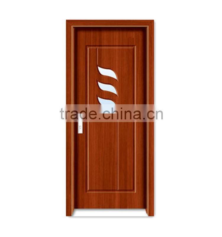 pvc door with glass soundproof pvc wooden door for apartmet