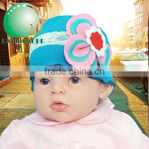 2017 Fashion Felt Flower Kintted Cotton Baby Decorative Headwear