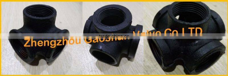 3/4" and 1"black pipe fitting malleable iron side outlet tee with low price