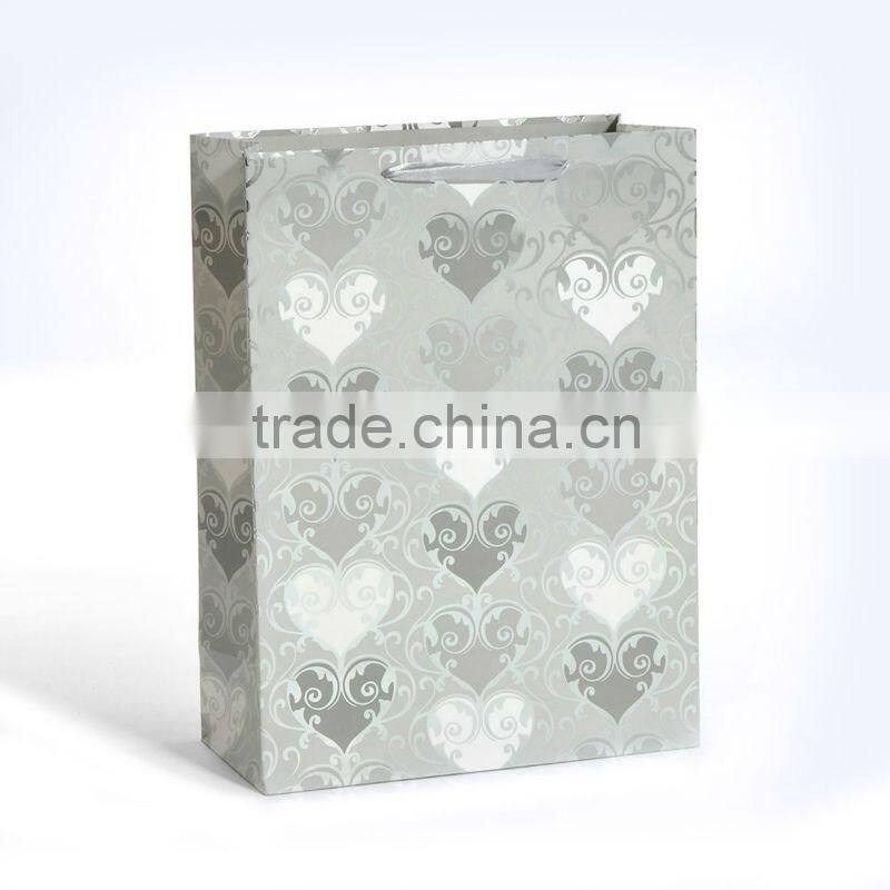 Wholesale Christmas felt green paper bag with ribbon handle