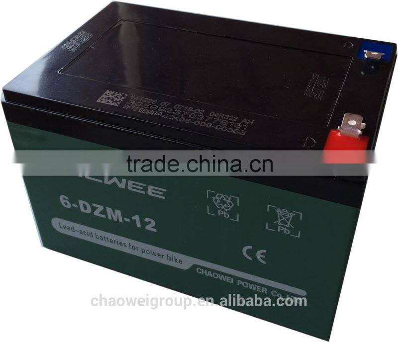 DZM Series VRLA Gel Type E-bike Battery, 12V 16.5Ah @ 20hr rate