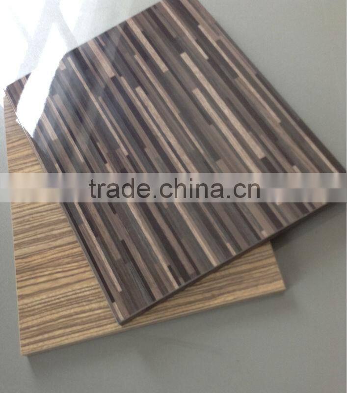 uv high gloss door panel in wood grain