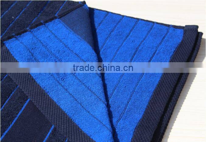 High quality large stripe bath towel with embroidered logo