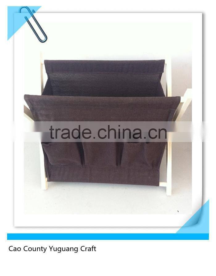 High Quality Grey X Wood Folding Magazine Rack