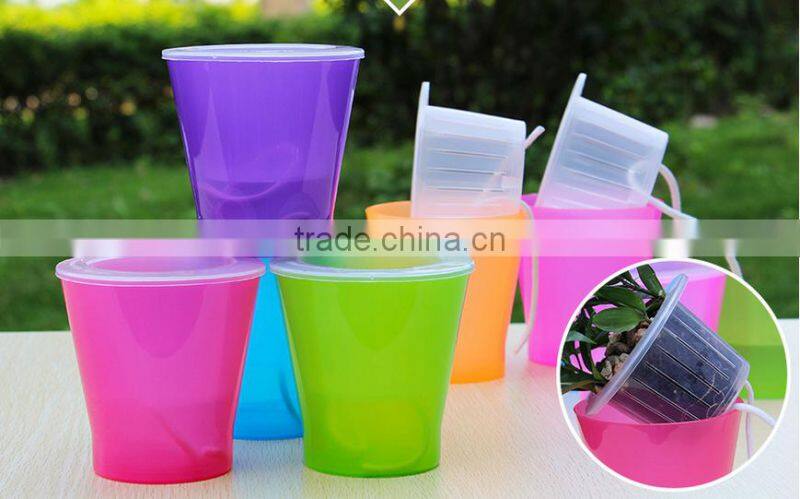 Self watering planter flower pot water level indicator home office pot