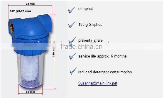 blue plastic water filters inlet water housing