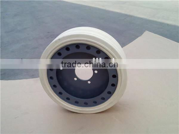 Mobile electric scissor lift work hydraulic lifting platform solid white tire with black rim